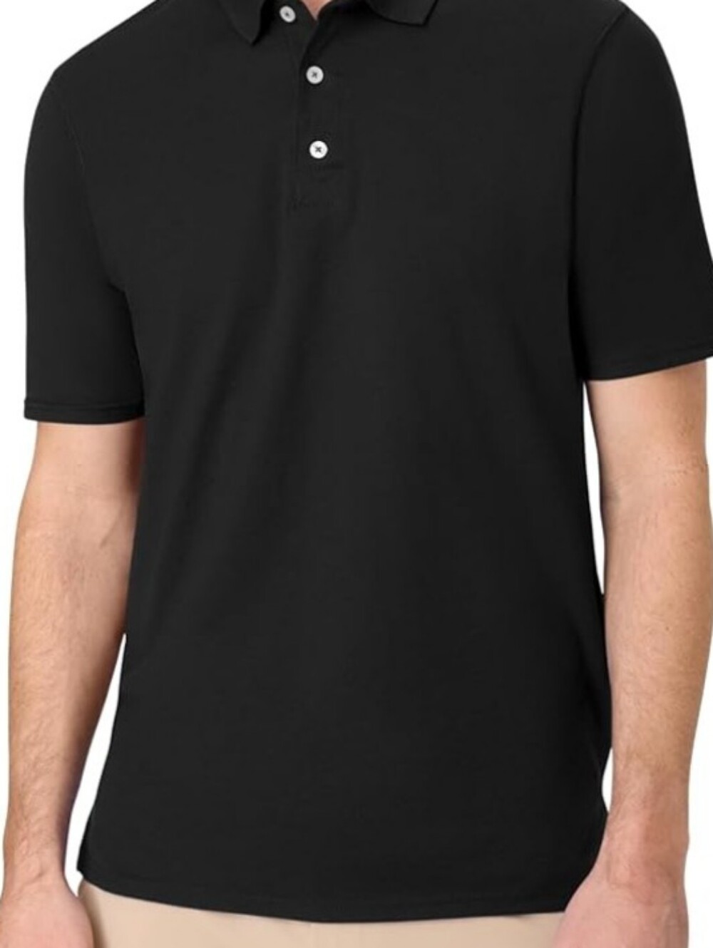 × Hanes Black Men's Short-Sleeve Polo Size XL